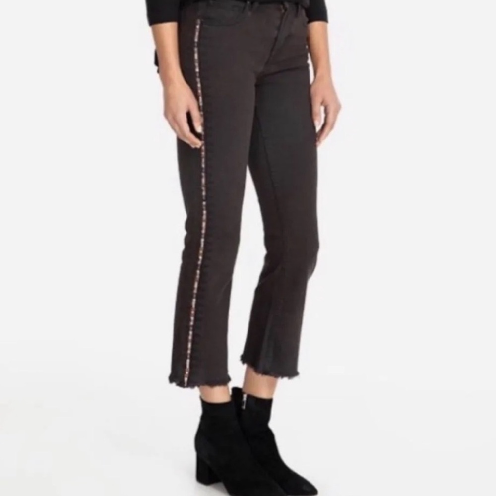 Johnny Was The Cropped Baby Boot  embroidered Black Wash 25